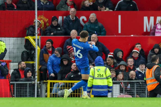 Manchester United, ManU v AFC Bournemouth, Premier League Bournemouth midfielder Marcus Tavernier (16) scores a GOAL 2-3 and celebrates during the Manchester United v AFC Bournemouth Premier League match at Old Trafford, Manchester, England on 15 December 2025 Credit: Phil Duncan Every Second Media Editorial use only. All images are copyright Every Second Media Limited. No images may be reproduced without prior permission. All rights reserved. Premier League and Football League images are subject to licensing agreements with Football DataCo Limited. see https: www.football-dataco.com Copyright: xIMAGO EveryxSecondxMediax ESM-1710-0063 PhilxDuncanx xEveryxSecondxMediax