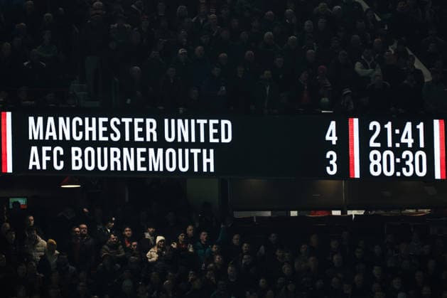 Premier League Manchester United, ManU v Bournemouth Manchester United come back from behind to make the score 4-3 during the Premier League match Manchester United vs Bournemouth at Old Trafford, Manchester, United Kingdom, 15th December 2025 (Photo by Mark Cosgrove News Images) Manchester Old Trafford Greater Manchester United Kingdom Copyright: xMarkxCosgrove NewsxImagesx