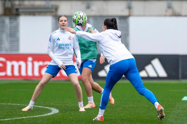December 16, 2025, Madrid, Madrid, Spain: Real Madrid players in accion during training prior to the Women s Champions League match between REAL MADRID WOMEN and FOOTBALL CLUB TWENTE. December 16, 2025, Valdebebas, Madrid, Spain. Madrid Spain - ZUMAc312 20251216_zsp_c312_121 Copyright: xOscarxManuelxSanchezx