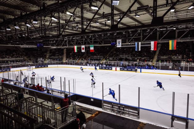 Milan, Italy vs. Estonia - 2026 IIHF Ice hockey, Eishockey U20 World Championship, WM, Weltmeisterschaft Milan Cortina 2026 Winter Olympic Games, Olympische Spiele, Olympia, OS Test Event - Milan Rho Ice Hockey Arena. Pictured: A moment from the competition  Copyright: xAlessandroxBremecx xipa-agency.netx xx IPA_Agency_IPA69214104