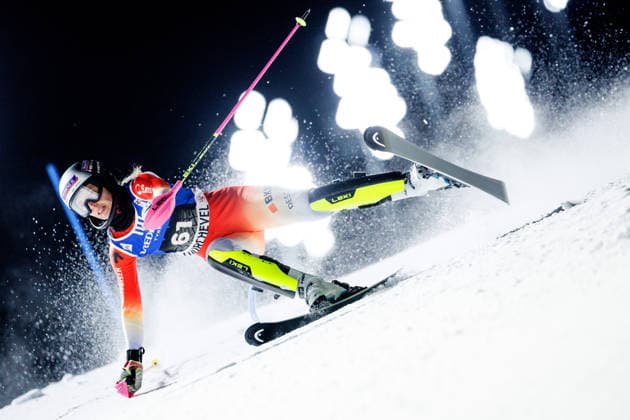ALPINE SKIING - FIS WC Courchevel COURCHEVEL,FRANCE,16.DEC.25 - ALPINE SKIING - FIS World Cup, slalom, ladies. Image shows Amelie Klopfenstein (SUI).  GEPAxpictures xMaticxKlansek