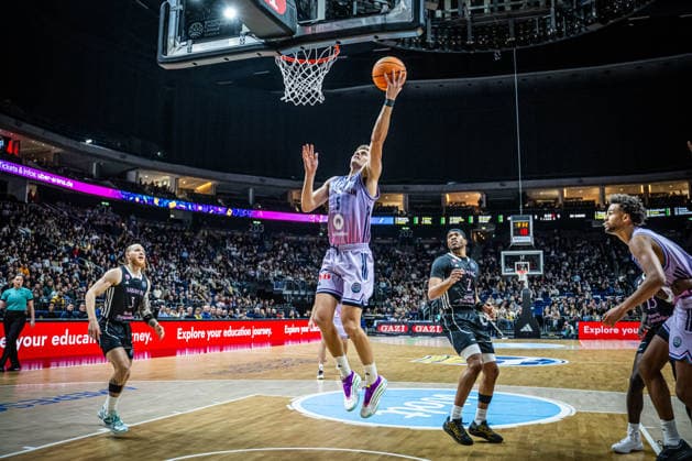 Basketball Berlin 16.12.2025 Saison 2025 2026 Basketball Champions League (BCL) Alba Berlin - Sabah BC Baku Sam Griesel (Alba Berlin, No.05)