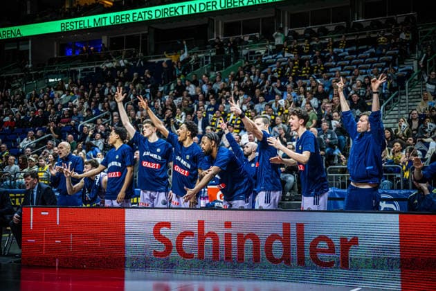 Basketball Berlin 16.12.2025 Saison 2025 2026 Basketball Champions League (BCL) Alba Berlin - Sabah BC Baku Jubel Alba