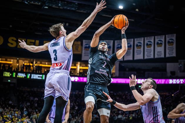 Basketball Berlin 16.12.2025 Saison 2025 2026 Basketball Champions League (BCL) Alba Berlin - Sabah BC Baku Keith Jordan (Sabah, No.02) Alex O Connell (Alba Berlin, No.03)