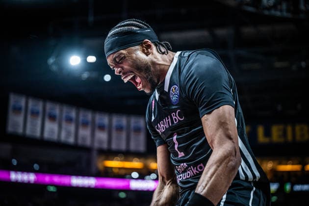 Basketball Berlin 16.12.2025 Saison 2025 2026 Basketball Champions League (BCL) Alba Berlin - Sabah BC Baku Keith Jordan (Sabah, No.02) Jubel