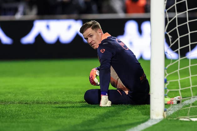 December 16, 2025, Guadalajara, Guadalajara, SPAIN: Marc-Andre ter Stegen of FC Barcelona, Barca looks on during the Spanish Cup, Copa del Rey, Round of 16 football match played between CD Guadalajara and FC Barcelona at Estadio Pedro Escartin Stadium on December 16, 2025 in Guadalajara, Spain. Guadalajara SPAIN - ZUMAa181 20251216_zaa_a181_103 Copyright: xIrinaxR.xHipolitox