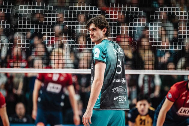 Volleyball Herren Saison 2025 2026 1. Volleyball Bundesliga Männer DVV Pokal Halbfinale SVG Lüneburg vs. SWD powervolleys Düren 16.12.2025 Robin Baghdady ( 8, SWD powervolleys Düren) Lüneburg LKH Arena Niedersachsen Deutschland