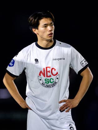 AMSTERDAM, NETHERLANDS - DECEMBER 16: Kento Shiogai of NEC Nijmegen looks on during the Eurojackpot KNVB Beker match between AFC and NEC Nijmegen at Sportpark Goed Genoeg on December 16, 2025 in Amsterdam, Netherlands. (Photo by Rene Nijhuis) SPO  Copyright: xRenexNijhuis