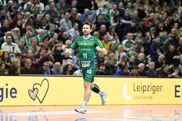 Lukas Binder (SC DHfK Leipzig, 11) SC DHfK Leipzig vs. TBV Lemgo Lippe, Handball, DHB-Pokal Viertelfinale, Spielzeit 2025 2026, 17.12.2025 SC DHfK Leipzig vs. TBV Lemgo Lippe, Handball, DHB-Pokal Viertelfinale, Spielzeit 2025 2026, 17.12.2025 Dresden Copyright: xEibner-Pressefoto xHoepnerx EP_PHR