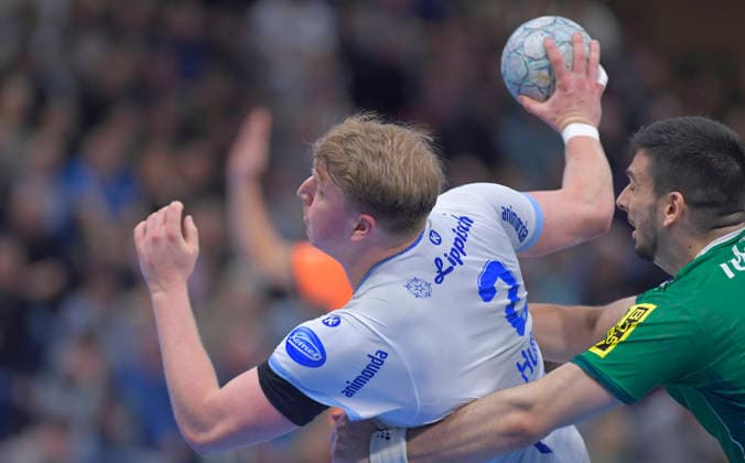 17.12.2025, Lemgos Lukas Hutecek, Handball, DHB-Pokal, SC DHfK Leipzig - TBV Lemgo Lippe, (c) Dresden