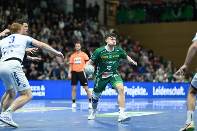 Matej Klima (SC DHfK Leipzig, 13) SC DHfK Leipzig vs. TBV Lemgo Lippe, Handball, DHB-Pokal Viertelfinale, Spielzeit 2025 2026, 17.12.2025 SC DHfK Leipzig vs. TBV Lemgo Lippe, Handball, DHB-Pokal Viertelfinale, Spielzeit 2025 2026, 17.12.2025 Dresden Copyright: xEibner-Pressefoto xHoepnerx EP_PHR