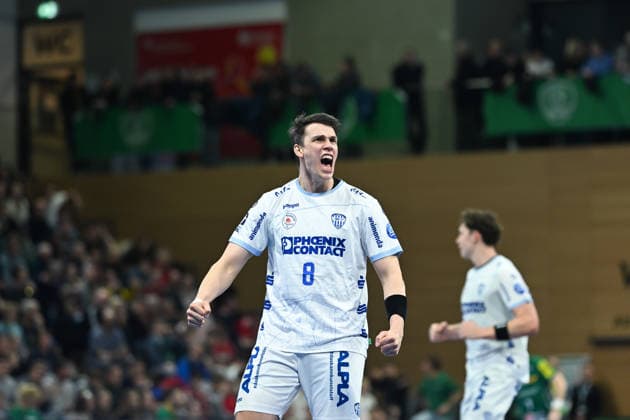 Frederik Simak (TBV Lemgo Lippe, 8) SC DHfK Leipzig vs. TBV Lemgo Lippe, Handball, DHB-Pokal Viertelfinale, Spielzeit 2025 2026, 17.12.2025 SC DHfK Leipzig vs. TBV Lemgo Lippe, Handball, DHB-Pokal Viertelfinale, Spielzeit 2025 2026, 17.12.2025 Dresden Copyright: xEibner-Pressefoto xHoepnerx EP_PHR