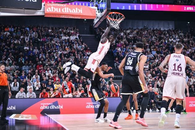 December 17, 2025, Decines, Aura, FRANCE: GABRIEL WEYNYEN from Bayern Munich during the Turkish Airlines EuroLeague basketball match between LDLC ASVEL and Bayern Munich on 17 December 2025 at LDLC Arena in Do cines-Charpieu near Lyon, France Decines FRANCE - ZUMAl230 20251217_zip_l230_003 Copyright: xCyrilxLestagex