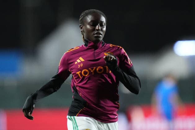 AS Roma s Rinsola Babajide during the Uefa Women™s Champions League soccer match between Roma and St. Pölten at the Rome s Tre Fontane stadium, Italy - Wednesday December 17, 2025 - Soccer ( Photo by Alfredo Falcone LaPresse )  Copyright: xAlfredoxFalcone LaPressex