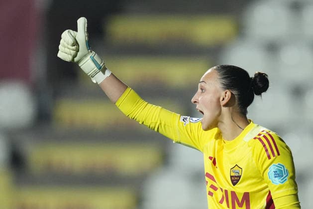 AS Roma s goalkeeper Olivie Lukasova during the Uefa Women™s Champions League soccer match between Roma and St. Pölten at the Rome s Tre Fontane stadium, Italy - Wednesday December 17, 2025 - Soccer ( Photo by Alfredo Falcone LaPresse )  Copyright: xAlfredoxFalcone LaPressex