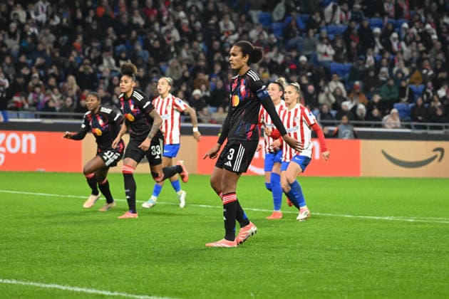 Football : OL Lyonnes v Atletico Madrid - UEFA Womens champions league Wendie RENARD of Lyon scoring goal during the UEFA Womens champions league match between OL Lyonnes and Atletico Madrid at Groupama Stadium Decines Charpieu Lyon France on December 17, 2025 LYONFrance  Copyright: xMouradxAllilix
