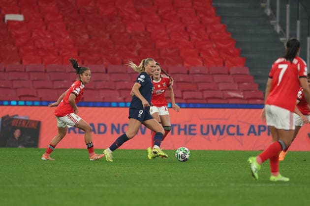 Froya Brennskag-Dorsin ( Paris Saint-Germain FC ) in action during the match between SL Benfica Womens team and PSG Womens team, valid for Womens Champions League 2025 2026 at Estadio do Lisboa e Benfica on 17 December 2025. Lisboa Estadio do Sport Lisboa de Benfica Lisboa Portugal Copyright: xIMAGOx xPRIMExSPORTSxIMAGESx xFILIPExOLIVEIRAx
