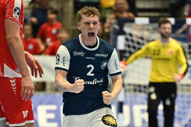 GER, 1.DHB-Pokal, Viertelfinale, bergischer HC vs. MT Melsungen, 18.12.2025, Unihalle, Wuppertal, GER, 1.DHB-Pokal, Viertelfinale, bergischer HC vs. MT Melsungen, , im Bild: Noah Beyer (BHC 2), Torjubel Jubel Jubellauf,