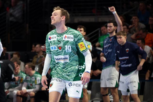 DEU, DHB, Pokal, Fuechse Berlin vs. THW Kiel, 18.12.2025, Max-Schmeling-Halle, Berlin, DEU, DHB, Pokal, Fuechse Berlin vs. THW Kiel, im Bild Mathias Gidsel (Fuechse Berlin 19)