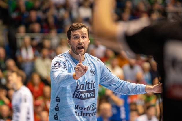 Deutschland: Handball DHB-Pokal 2025 26, Viertelfinale - SC Magdeburg vs SG Flensburg-Handewitt - GETEC Arena (Magdeburg): Benjamin BuriÄ‡ (SG Flensburg-Handewitt, 1) Copyright: xTomxLauruschkatx