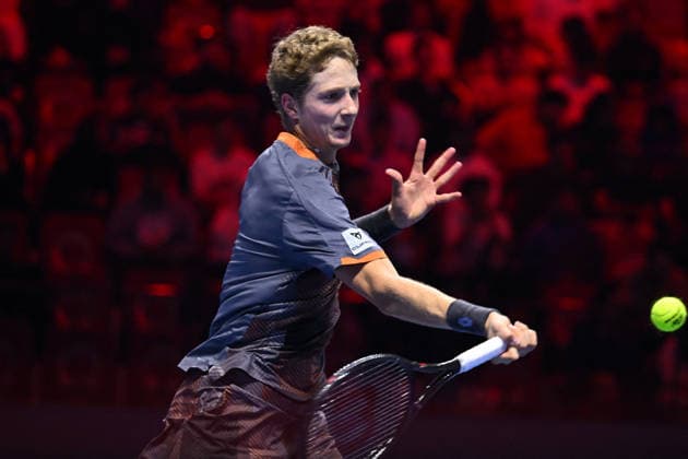 2025 ATP, Tennis Herren NextGen Finals - Jeddah Martin Landaluce from Spain during his second round match at the 2025 ATP NextGen Finals in Jeddah, Saoudi Arabia, on December 18, 2025. Photo by Corinne Dubreuil ABACAPRESS.COM Jeddah Saudi Arabia  Copyright: xDubreuilxCorinne ABACAx