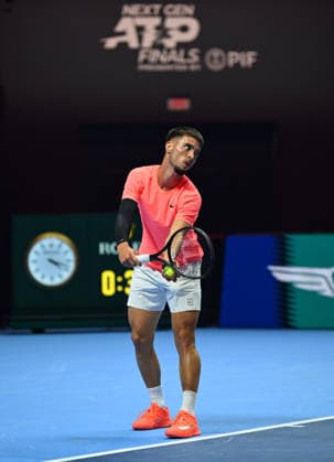 2025 ATP, Tennis Herren Tennis Herren NextGen Finals - Jeddah Dino Prizmic from Spain during his second round match at the 2025 ATP NextGen Finals in Jeddah, Saoudi Arabia, on December 19, 2025.