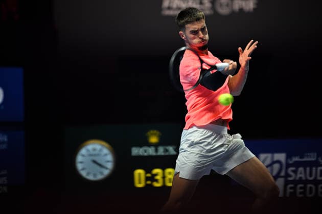 2025 ATP, Tennis Herren Tennis Herren NextGen Finals - Jeddah Dino Prizmic from Spain during his second round match at the 2025 ATP NextGen Finals in Jeddah, Saoudi Arabia, on December 19, 2025.
