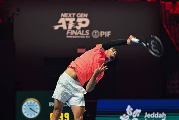 2025 ATP, Tennis Herren Tennis Herren NextGen Finals - Jeddah Dino Prizmic from Spain during his second round match at the 2025 ATP NextGen Finals in Jeddah, Saoudi Arabia, on December 19, 2025.
