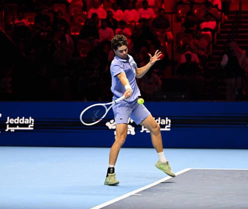2025 ATP, Tennis Herren Tennis Herren NextGen Finals - Jeddah Dino Prizmic from Spain during his second round match at the 2025 ATP NextGen Finals in Jeddah, Saoudi Arabia, on December 19, 2025.