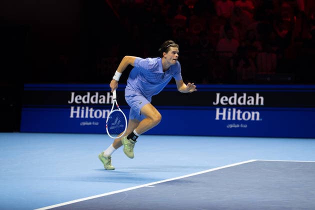 2025 ATP, Tennis Herren Tennis Herren NextGen Finals - Jeddah Dino Prizmic from Spain during his second round match at the 2025 ATP NextGen Finals in Jeddah, Saoudi Arabia, on December 19, 2025.