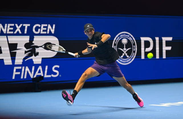 2025 ATP, Tennis Herren Tennis Herren Next Gen Finals - Jeddah Rafael Jodra during his second round match at the 2025 ATP Next Gen. Finals in Jeddah, Saoudi Arabia, on December 19, 2025.