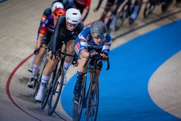 BRÄUTIGAM Messane: DM Omnium 2025 - Frankfurt Oder BRÄUTIGAM Messane ( GER ) AG Insurance-NXTG Team Querformat - quer - horizontal - Landscape - Event Veranstaltung: DM Omnium 2025 - Deutsche Meisterschaft - Category Kategorie: Cycling - Track cycling, Rad, Radsport, Bahnrad, Bahn National Championship Omnium - Elite Women - Location Ort: Europe Germany - Brandenburg - Märkisch Oderland - Frankfurt Oder - Oderlandhalle - Discipline: Omnium Scratch 1. Race - Distance: 10 km - Date Datum: 19.12.2025 Friday Day 1 -