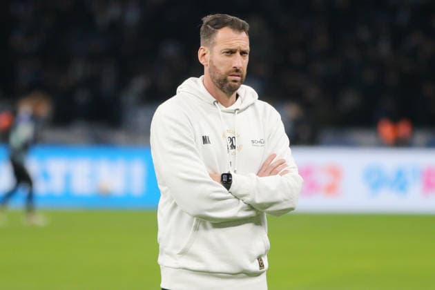 19.12.2025 Fußball Herren 2025 2026 2. Bundesliga 17. Spieltag Hertha BSC - DSC Arminia Bielefeld Olympiastadion Berlin Mitch Kniat (Arminia, Trainer) Berlin Berlin Deutschland