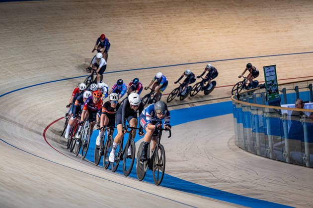 BRÄUTIGAM Messane: DM Omnium 2025 - Frankfurt Oder BRÄUTIGAM Messane ( GER ) AG Insurance-NXTG Team Querformat - quer - horizontal - Landscape - Event Veranstaltung: DM Omnium 2025 - Deutsche Meisterschaft - Category Kategorie: Cycling - Track cycling, Rad, Radsport, Bahnrad, Bahn National Championship Omnium - Elite Women - Location Ort: Europe Germany - Brandenburg - Märkisch Oderland - Frankfurt Oder - Oderlandhalle - Discipline: Omnium Scratch 1. Race - Distance: 10 km - Date Datum: 19.12.2025 Friday Day 1 -