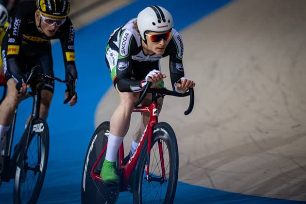 SALMON Martin Alexander: DM Omnium 2025 - Frankfurt Oder SALMON Martin Alexander ( GER ) RV Dudenhofen Querformat - quer - horizontal - Landscape - Event Veranstaltung: DM Omnium 2025 - Deutsche Meisterschaft - Category Kategorie: Cycling - Track cycling, Rad, Radsport, Bahnrad, Bahn National Championship Omnium - Elite Men - Location Ort: Europe Germany - Brandenburg - Märkisch Oderland - Frankfurt Oder - Oderlandhalle - Discipline: Omnium Scratch 1. Race - Distance: 10 km - Date Datum: 19.12.2025 Friday Day 1 -
