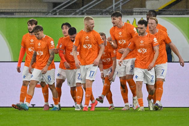 Paderborn, Home Deluxe Arena, 19.12.25, GER, Herren, 2.Bundesliga, Saison 2025-2026, SC Paderborn 07 - SV Darmstadt 98 Bild: Killian CORREDOR (Darmstadt) jubelt nach seinem Tor zum 0:2 DFL regulations prohibit any use of photographs as image sequences and or quasi-video. NRW Deutschland