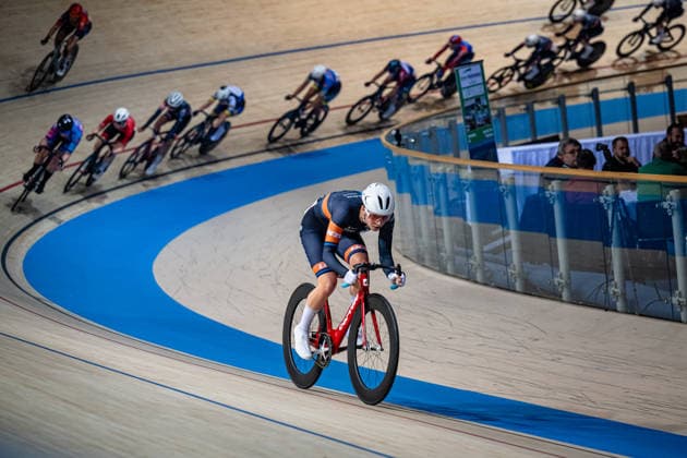 GRÜNEWALD Pia: DM Omnium 2025 - Frankfurt Oder GRÜNEWALD Pia ( GER ) LKT Team Brandenburg Querformat - quer - horizontal - Landscape - Event Veranstaltung: DM Omnium 2025 - Deutsche Meisterschaft - Category Kategorie: Cycling - Track cycling, Rad, Radsport, Bahnrad, Bahn National Championship Omnium - Elite Women - Location Ort: Europe Germany - Brandenburg - Märkisch Oderland - Frankfurt Oder - Oderlandhalle - Discipline: Omnium Scratch 1. Race - Distance: 10 km - Date Datum: 19.12.2025 Friday Day 1 -