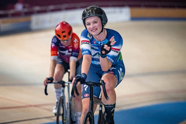 BRÄUTIGAM Messane: DM Omnium 2025 - Frankfurt Oder BRÄUTIGAM Messane ( GER ) AG Insurance-NXTG Team Querformat - quer - horizontal - Landscape - Event Veranstaltung: DM Omnium 2025 - Deutsche Meisterschaft - Category Kategorie: Cycling - Track cycling, Rad, Radsport, Bahnrad, Bahn National Championship Omnium - Elite Women - Location Ort: Europe Germany - Brandenburg - Märkisch Oderland - Frankfurt Oder - Oderlandhalle - Discipline: Omnium Points Race 4. Race - Distance: 20 km - Date Datum: 19.12.2025 Friday Day 1 - *** BRÄUTIGAM Messane DM Omnium 2025 Frankfurt Oder BRÄUTIGAM Messane GER AG Insurance NXTG Team Landscape horizontal Landscape Event Event DM Omnium 2025 German Championship Category Category Cycling Track Cycling National Championship Omnium Elite Women Location Location Europe Germany Brandenburg Märkisch Oderland Frankfurt Oder Oderlandhalle Discipline Omnium Points Race 4 Race Distance 20 km Date Date 19 12 2025 Friday Day 1