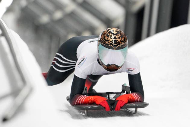 (251220) -- SIGULDA, Dec. 20, 2025 -- Li Yuxi of China competes during the Women s Skeleton heat at the IBSF World Cup Bobsleigh and Skeleton in Sigulda, Latvia, Dec. 19, 2025. (Photo by Xinhua) (SP)LATVIA-SIGULDA-IBSF WORLD CUP EdijsxPalens 