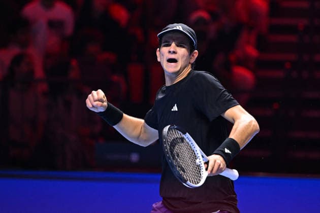 Next Gen ATP, Tennis Herren Finals Presented by PIF - Jeddah Rafael Jodar from Spain during his third round match at the 2025 ATP NextGen Finals in Jeddah, SAOUDI, on December 19, 2025. Photo by Corinne Dubreuil ABACAPRESS.COM Jeddah Saudi Arabia  Copyright: xDubreuilxCorinne ABACAx