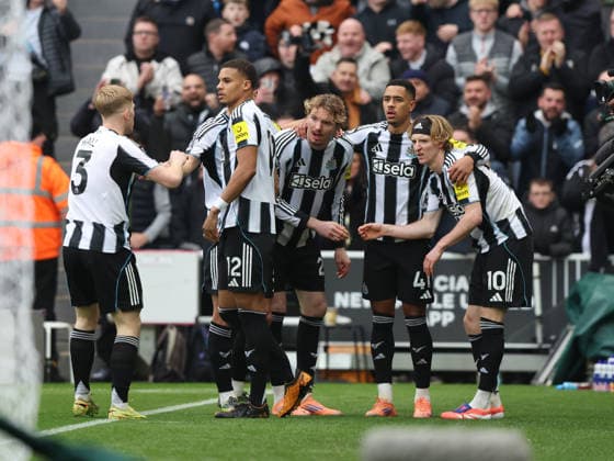 Newcastle Upon Tyne, England, 20th December 2025. Nick Woltemade of Newcastle United celebrates scoring the first goal during the Newcastle United vs Chelsea Premier League match at St. James Park, Newcastle Upon Tyne. Picture credit should read: Nigel Roddis Sportimage EDITORIAL USE ONLY. No use with unauthorised audio, video, data, fixture lists, club league logos or live services. Online in-match use limited to 120 images, no video emulation. No use in betting, games or single club league player publications. SPI_023_NR_NEWC_CHEL SPI-4384-0023
