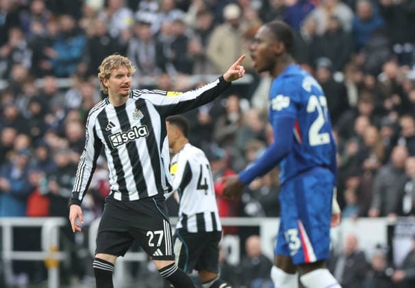 Newcastle Upon Tyne, England, 20th December 2025. Nick Woltemade of Newcastle United celebrates scoring the second goal during the Newcastle United vs Chelsea Premier League match at St. James Park, Newcastle Upon Tyne. Picture credit should read: Nigel Roddis Sportimage EDITORIAL USE ONLY. No use with unauthorised audio, video, data, fixture lists, club league logos or live services. Online in-match use limited to 120 images, no video emulation. No use in betting, games or single club league player publications. SPI_028_NR_NEWC_CHEL SPI-4384-0028