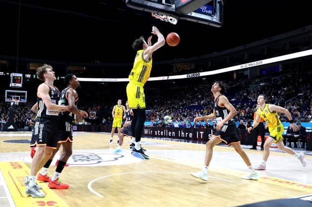 DEU, easyCredit BBL, ALBA vs. ratiopharm Ulm, 20.12.2025, Uber-Arena, Berlin, DEU, easyCredit BBL, ALBA vs. ratiopharm Ulm, im Bild Alex OÕConnell (ALBA Berlin 3)