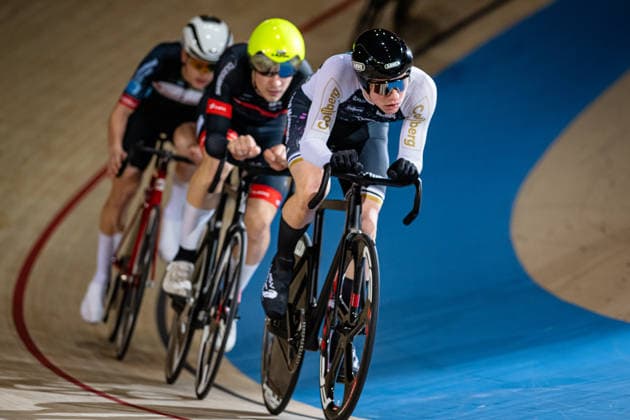 RANFFT Max: DM Omnium 2025 - Frankfurt Oder RANFFT Max ( GER ) RSV Speiche Querformat - quer - horizontal - Landscape - Event Veranstaltung: DM Omnium 2025 - Deutsche Meisterschaft - Category Kategorie: Cycling - Track cycling, Rad, Radsport, Bahnrad, Bahn National Championship Omnium - Men U19 Juniors - Location Ort: Europe Germany - Brandenburg - Märkisch Oderland - Frankfurt Oder - Oderlandhalle - Discipline: Omnium Scratch 1. Race - Distance: 7,5 km - Date Datum: 20.12.2025 Saturday Day 2 -