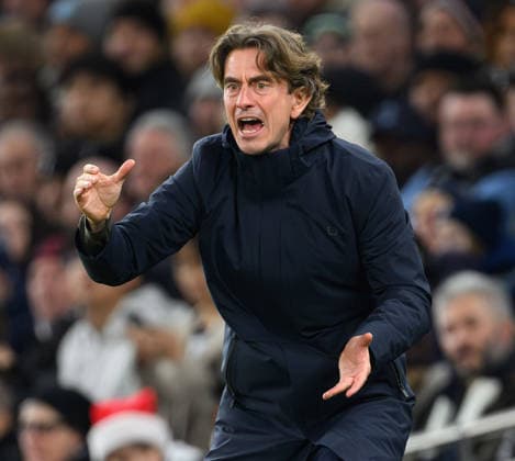 20 December 2025 - Tottenham Hotspur v Liverpool - Premier League - Tottenham Hotspur Stadium. Tottenham Hotspur v Liverpool - Premier League - Tottenham Hotspur Stadium. Tottenham Manager Thomas Frank. Picture : Mark Pain LONDON England  Copyright: xMarkxPainx