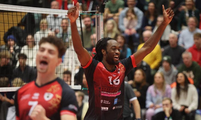 Ludwigsburg , Volleyball Bundesliga , Barock Volleys MTV Ludwigsburg vs. SV Warnemünde , Nyherowo Omene ( Ludwigsburg )