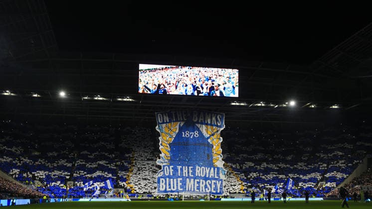 20th December 2025; Hill Dickinson Stadium, Liverpool, England; Premier League Football, Everton versus Arsenal; Everton fans in the South Stand display a giant tifo before the kick off  DavidxBlunsden
