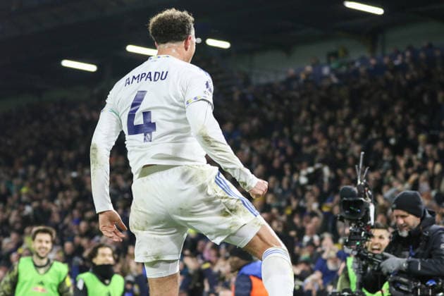 Ethan Ampadu (4 Leeds United) celebrates his goal during the Premier League match between Leeds United and Crystal Palace at Elland Road in Leeds, England on December 20th 2025. Copyright: xSeanxChandlerx xSPPx Sportspressphoto_SPR75786