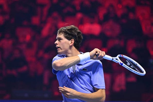 Next Gen ATP, Tennis Herren Finals Presented by PIF - Jeddah Alexander Blockx from Belgium during his semi final match at the 2025 ATP NextGen Finals in Jeddah, SAOUDI, on December 20, 2025. Photo by Corinne Dubreuil ABACAPRESS.COM Jeddah Saudi Arabia  Copyright: xDubreuilxCorinne ABACAx