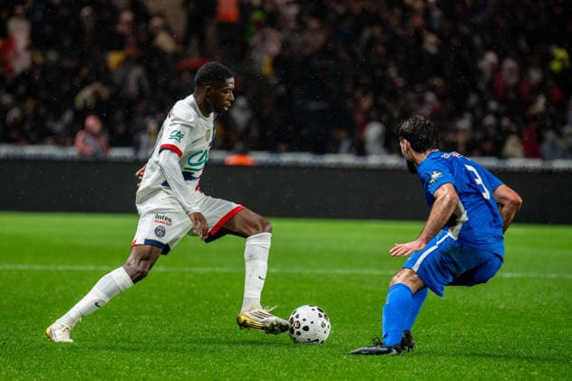 FOOTBALL : Vendee Fontenay Foot vs Paris Saint Germain PSG - Coupe de France - 32e de finale - 20 12 2025 Ousmane DembÃ lÃ (Paris SG) NantesFrance  Copyright: xEmilienxJousselinx